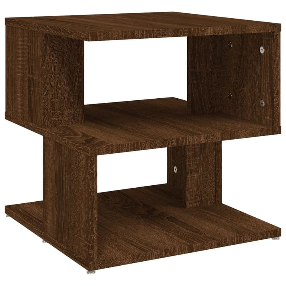 Vidaxl Príručný stolík hnedý dub 40x40x40 cm spracované drevo